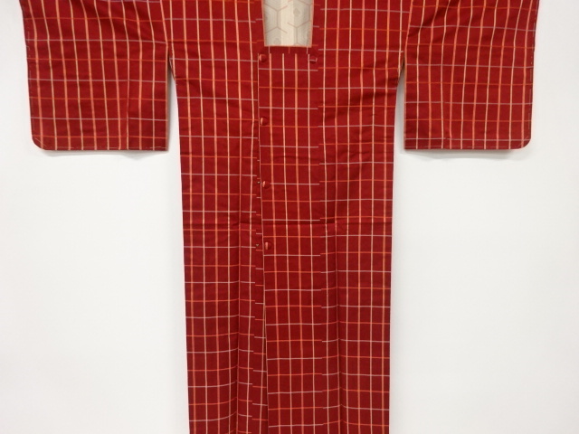 リサイクル　格子模様織出し雨コート